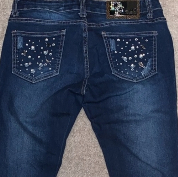 D-Fuz Bling & Bedazzled Skinny Denim Jeans - Picture 2 of 4